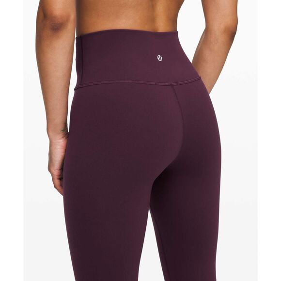 Lululemon Wunder Under Crop (High-Rise) Full-On Luon 21" Size 4 Maroon - Picture 5 of 7